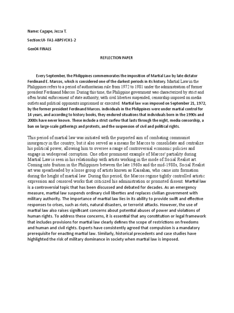 Reflection download free pdf martial law rights