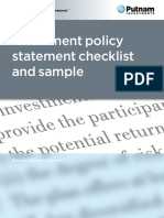 Investment Policy Statement Checklist and Sample