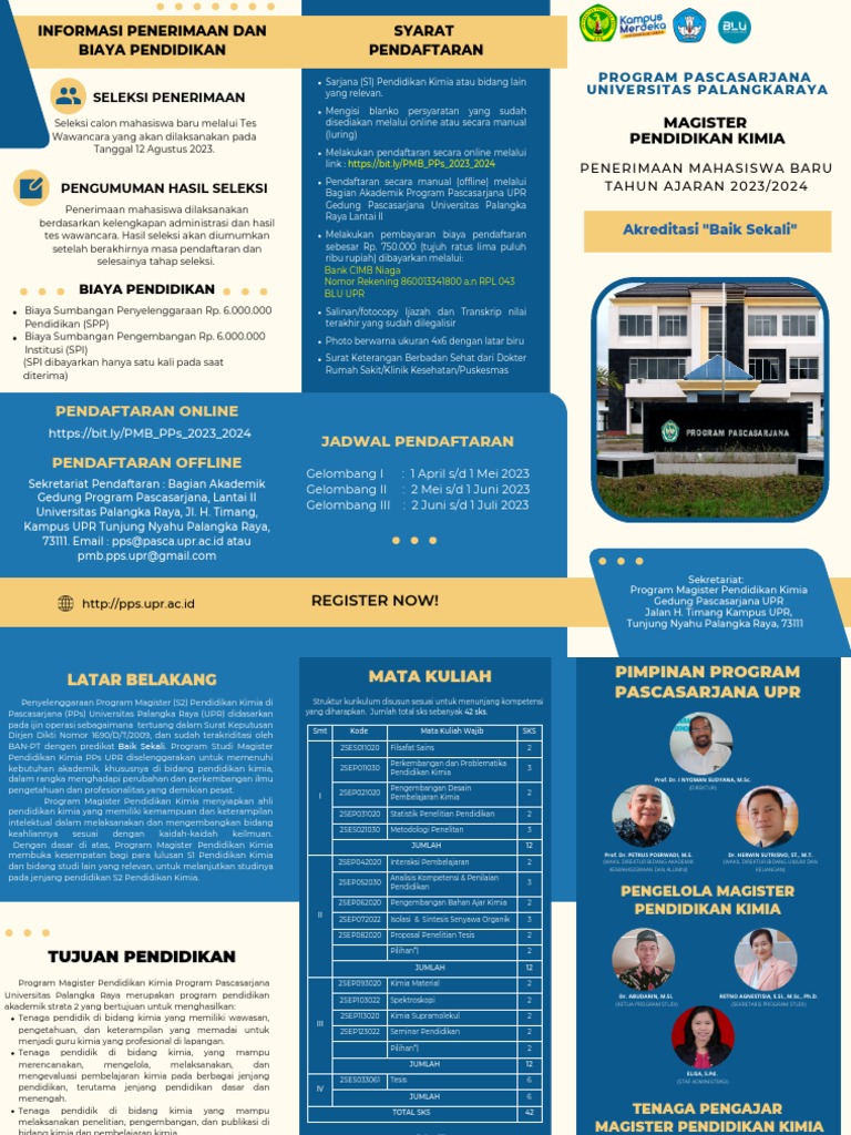 Biaya dan Pendaftaran S2 Pendidikan Kimia | PDF