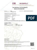Boleta de Inscripción Oficina Registral de Villahermosa: Compra-Venta