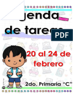 Agenda de Tareas 20 Al 24 de Febrero 2do. C