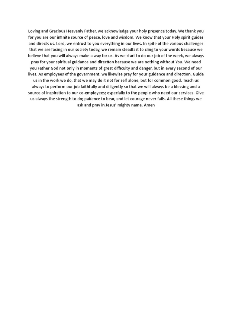 Prayer for Government Employees | PDF