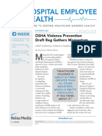 Inside: OSHA Violence Prevention Draft Reg Gathers Momentum