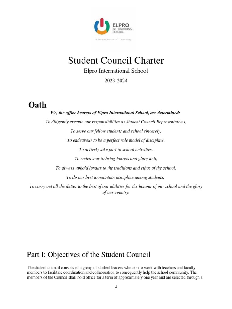 Student Council Charter 23-24 | PDF | Discrimination | Social Psychology