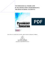 Basic Psychological Needs and Motivation in Mathemathics Performance of Junior High School Students