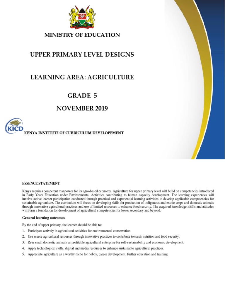 Curriculum Design For Grade 1