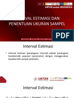 Pertemuan 7. Interval Estimasi Dan Penentuan Ukuran Sampel
