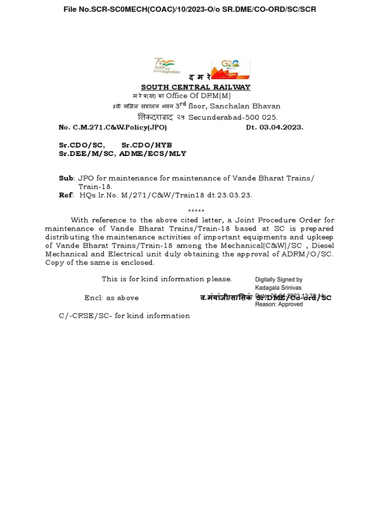 VANDE BHARAT EXPRESS MAINTENANCE MANUAL PDF IN HINDI visual data 3