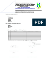 Form Bukti Penitipan Barang