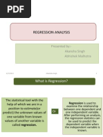 Regression Analysis: Presented By:-Akansha Singh Abhishek Malhotra