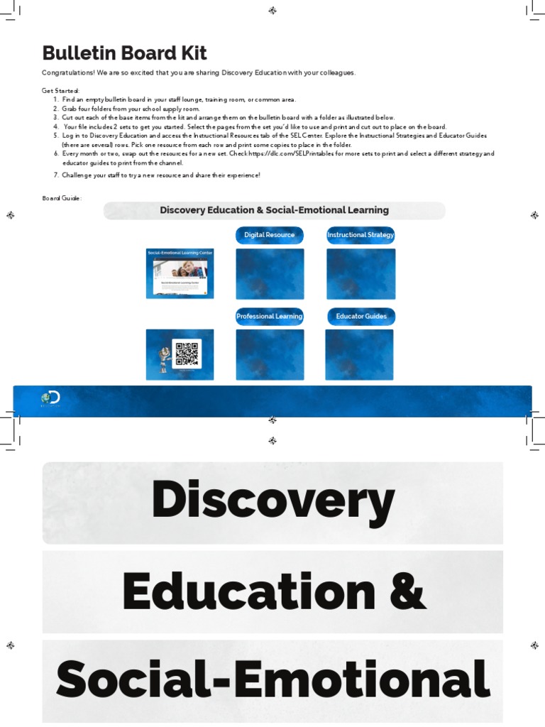 SEL K12 Bulletin Board Kit PDF Learning Cognitive Science