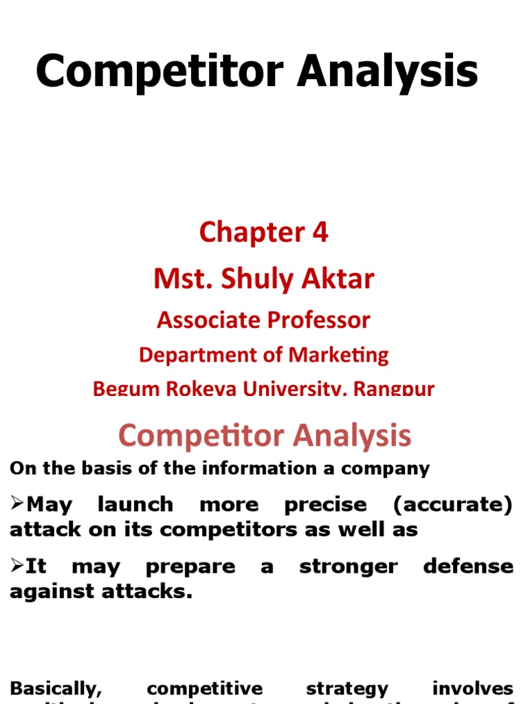 Competitor Analysis Chapter 4 | PDF | Competition | Goal