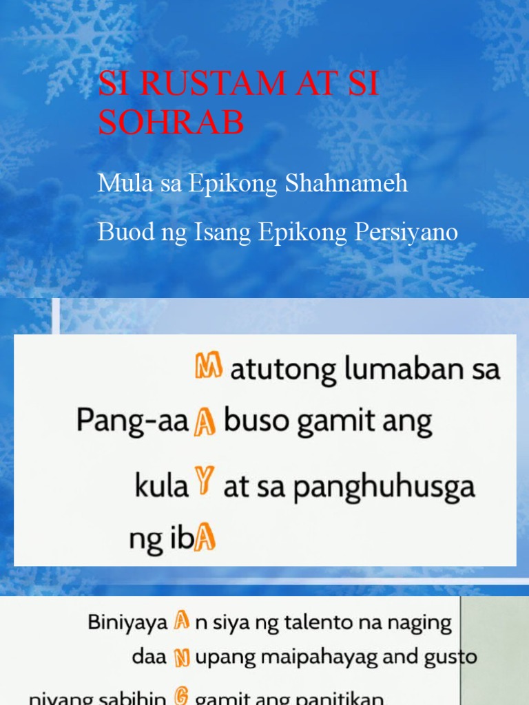 Si Rustam At Si Sohrab Day1 Pdf