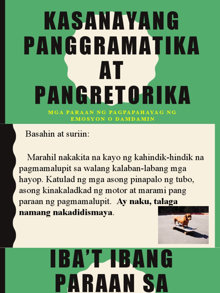 Iba't Ibang Paraan ng Pagpapahayag ng Emosyon | PDF | Language Arts ...