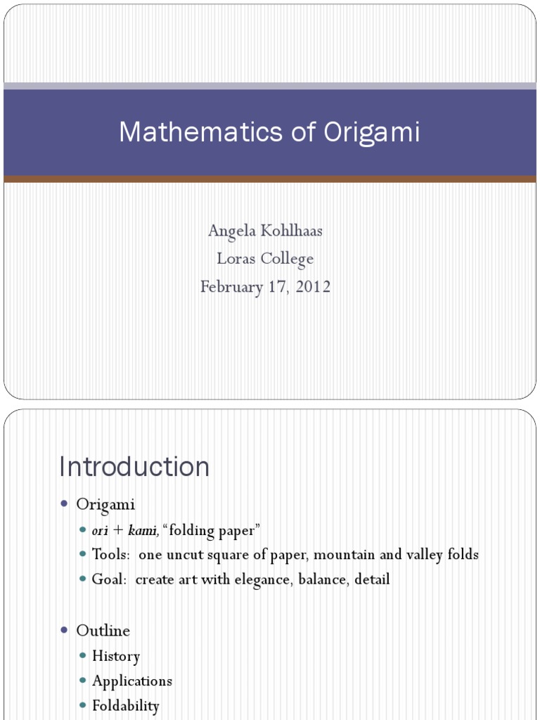 Origamicolloquium2 17 12 | PDF | Origami | Mathematics