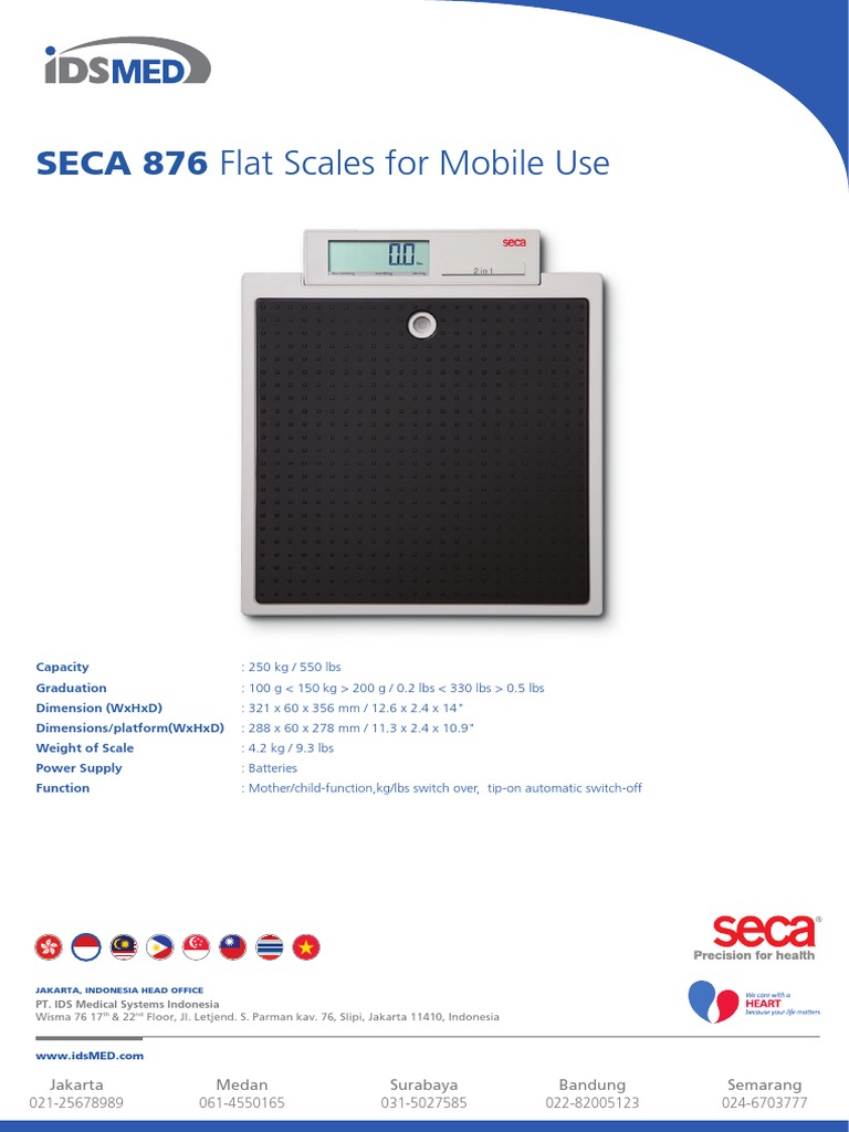 SECA 876 Flat Scale Specifications | PDF
