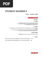 Unit 1-DAILY LIFE (R+S) - Student Handout