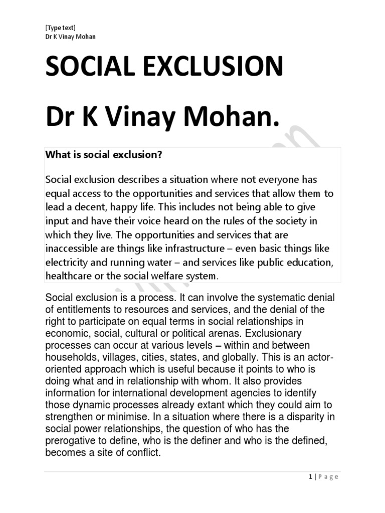 Drvinay Social Exclusion Study Source 1 | PDF | Dalit | Social Exclusion