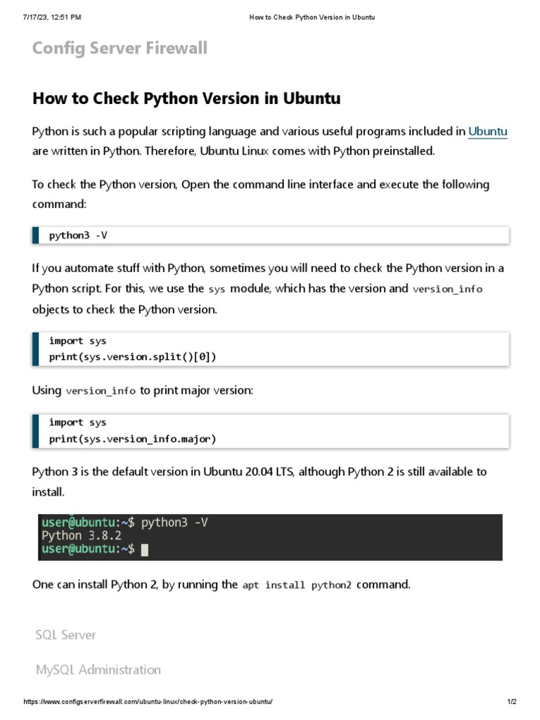 How To Check Python Version In Ubuntu Terminal