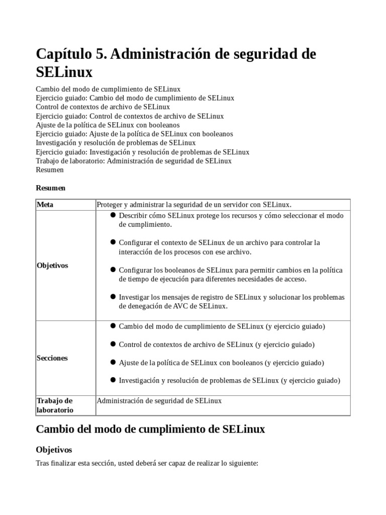 Administración de Seguridad SELinux | PDF | Archivo de computadora ...