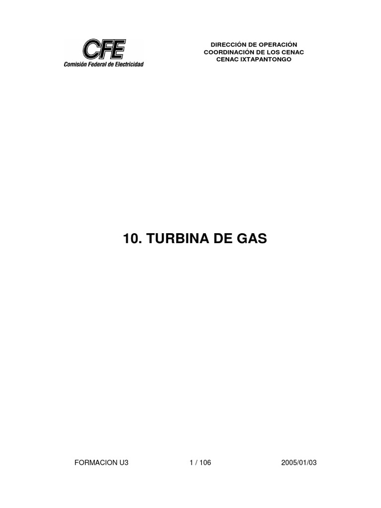 Formación en Turbinas de Gas CENAC Ixtapantongo | PDF | Turbocompresor ...