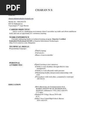 Charan N S _Resume 