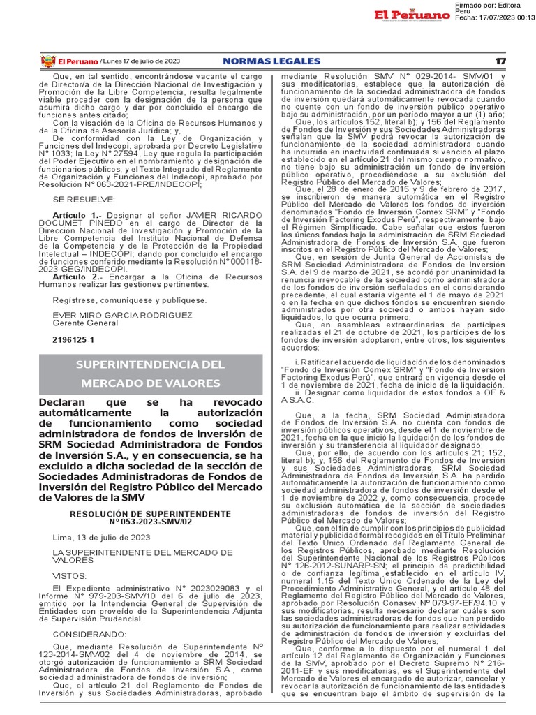 Declaran Que Se Ha Revocado Automaticamente La Autorizacion Resolucion