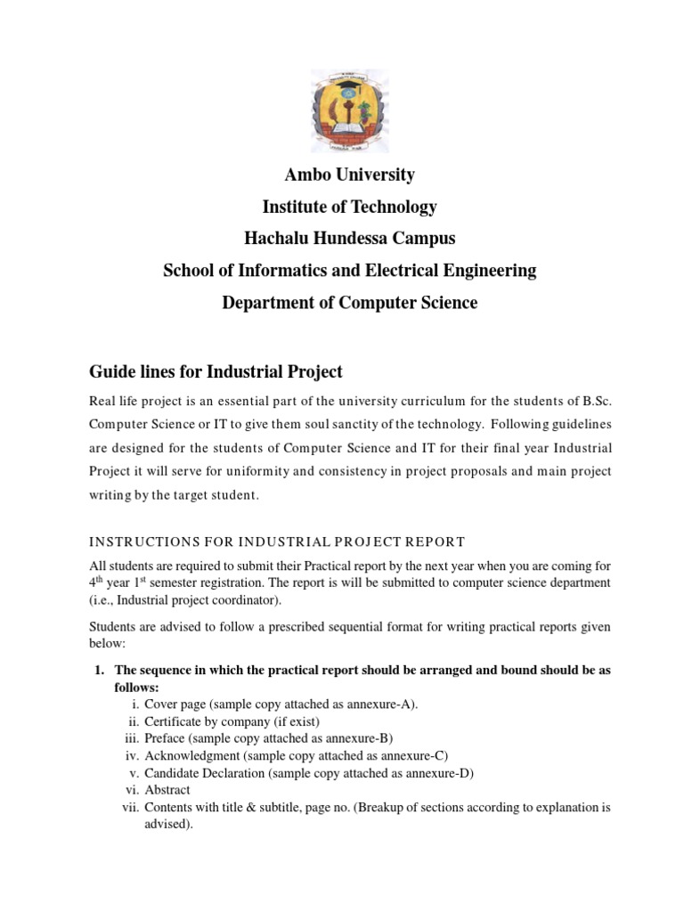 Industrial Project Report Guidelines | PDF | Methodology | Software