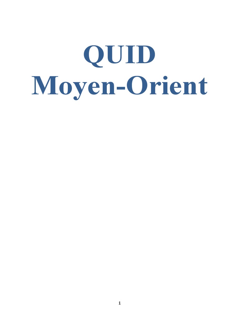 Quid Moyen Orient PDF Organisation des pays exportateurs de