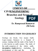 Department of Civil Engineering Branches and Scope of Geology