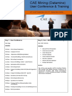 2012 - CAE Mining (Datamine) Schedule User Conference & Training