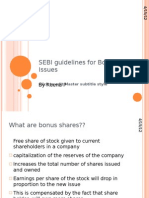 SEBI Guidelines For Bonus Issues