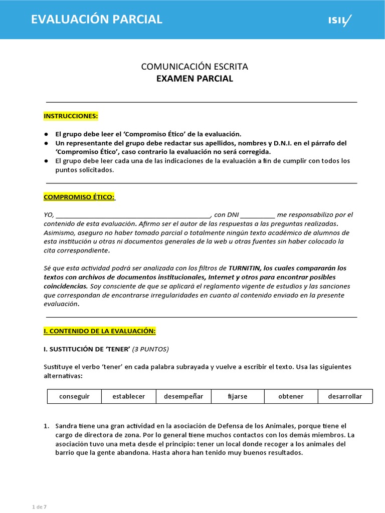 Evaluación Parcial de Comunicación Escrita | PDF | Crecimiento personal ...