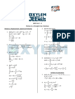 DPP Day - 8 Motion in A Straight-Line Solutions Distance, Displacement, Speed and Velocity