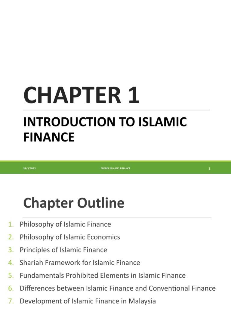 CHAPTER 1 Fin 545 S | PDF | Islamic Banking And Finance | Loans