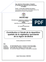 Memoire: Contribution À L'étude de La Répartition Spatiale de La Végétation Spontanée de La Région de Biskra