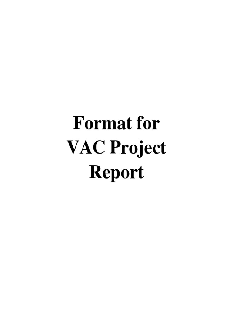 VAC Project Report Format PDF Project Management Computing