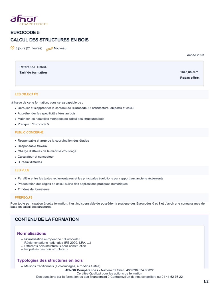 Eurocode 5 Calcul Des Structures en Bois | PDF | Flambage | Sciences ...
