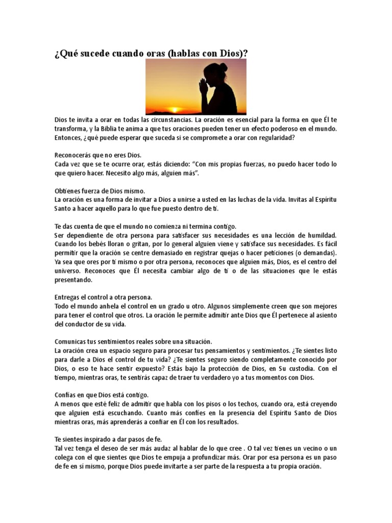 Qué Sucede Cuendo Oras | PDF | Oración | Dios