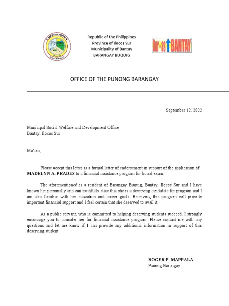 Endorsement Letter | PDF