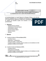 Circulaire N°2005-003 - Fonctions Reglementaires Soumises À La Detention de La Carte Professionnelle