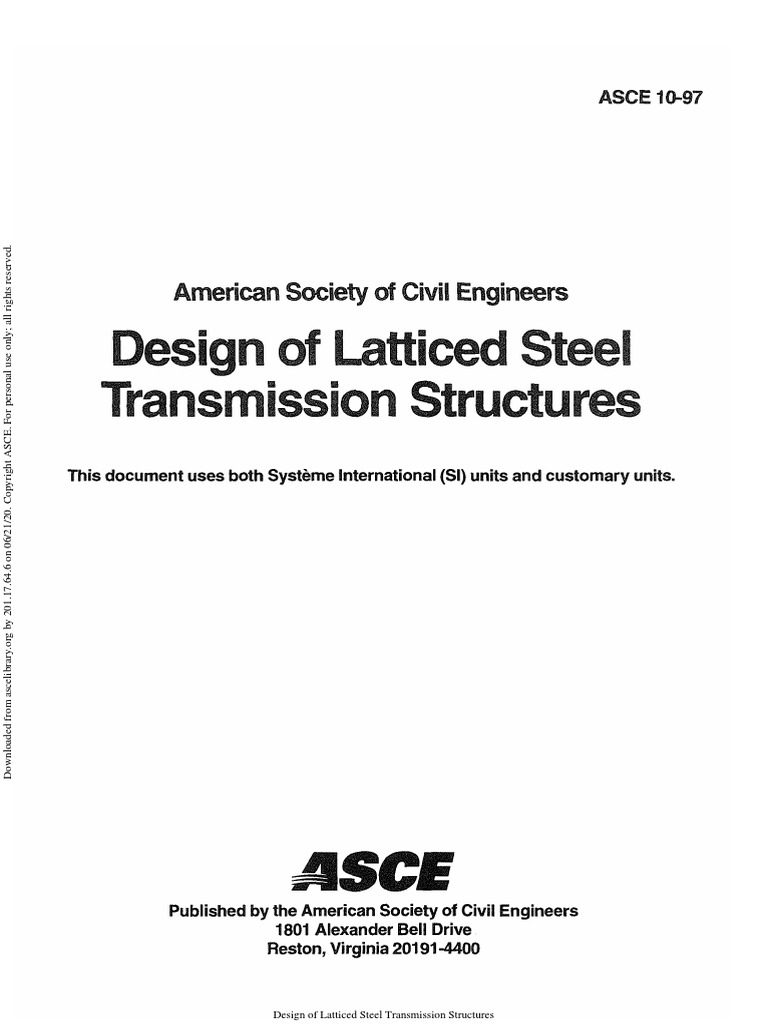 Design of Latticed Steel Transmission Structures PDF Bending Beam
