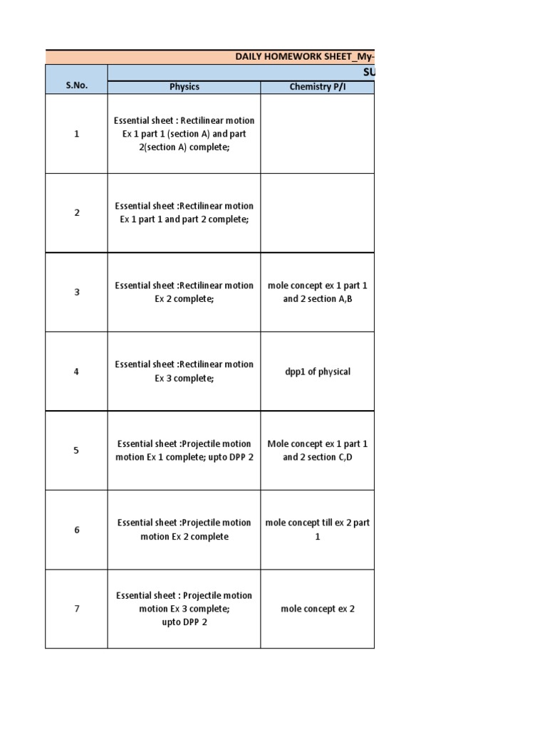 Essential Physics and Chemistry Homework | PDF