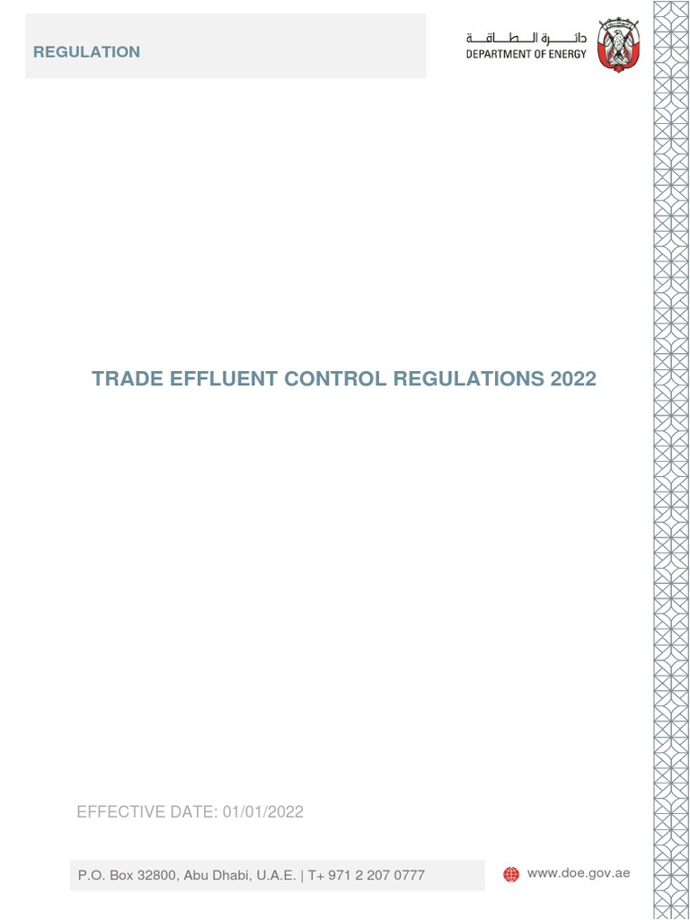 Trade Effluent Control Regulations 2022 | PDF | Sewage Treatment | Waste