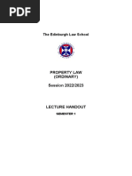 Property Law Lecture handout - semester 1(4) university of Edinburgh 