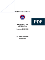 Property Law Lecture Handout - Semester 1 (4) University of Edinburgh