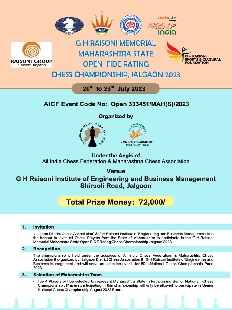 Jalgaon FIDE Chess Championship 2023 | PDF | Competitive Games ...
