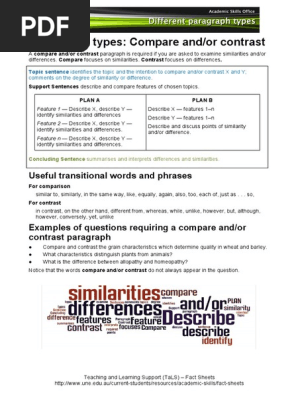 Paragraph-compare and Contrast