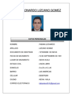 Fabian Leonardo Lizcano Gomez: Datos Personales