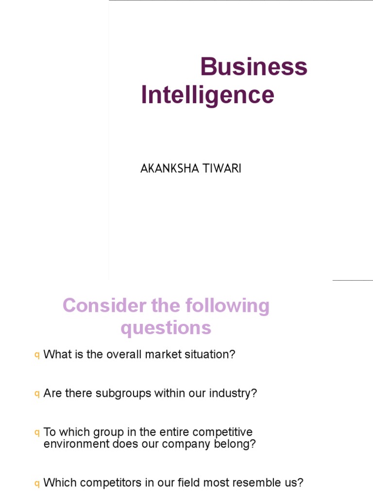 Business Intelligence Overview and Applications | PDF | Business
